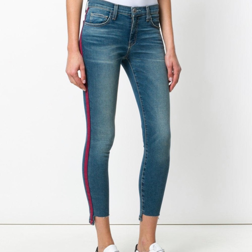 Current/Elliot high-waist stripe side skinny jean